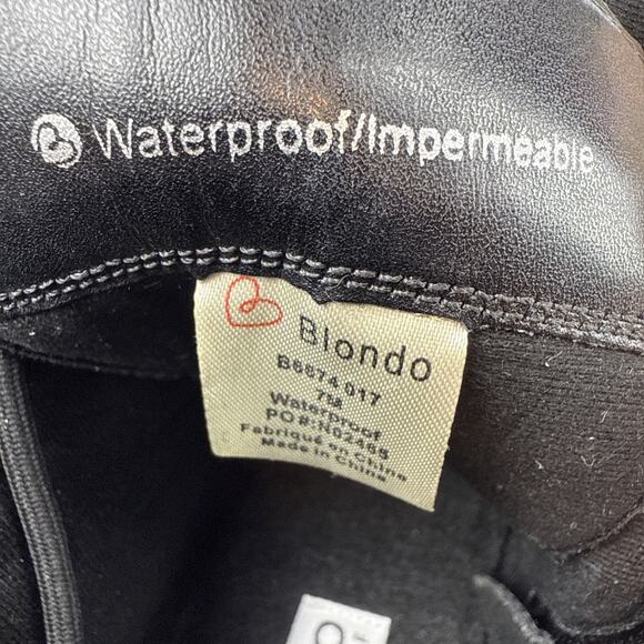 Blondo Womens Helen Waterproof Hiker Boot Size 7 Lace Up Black Quilted Leather - Picture 9 of 9